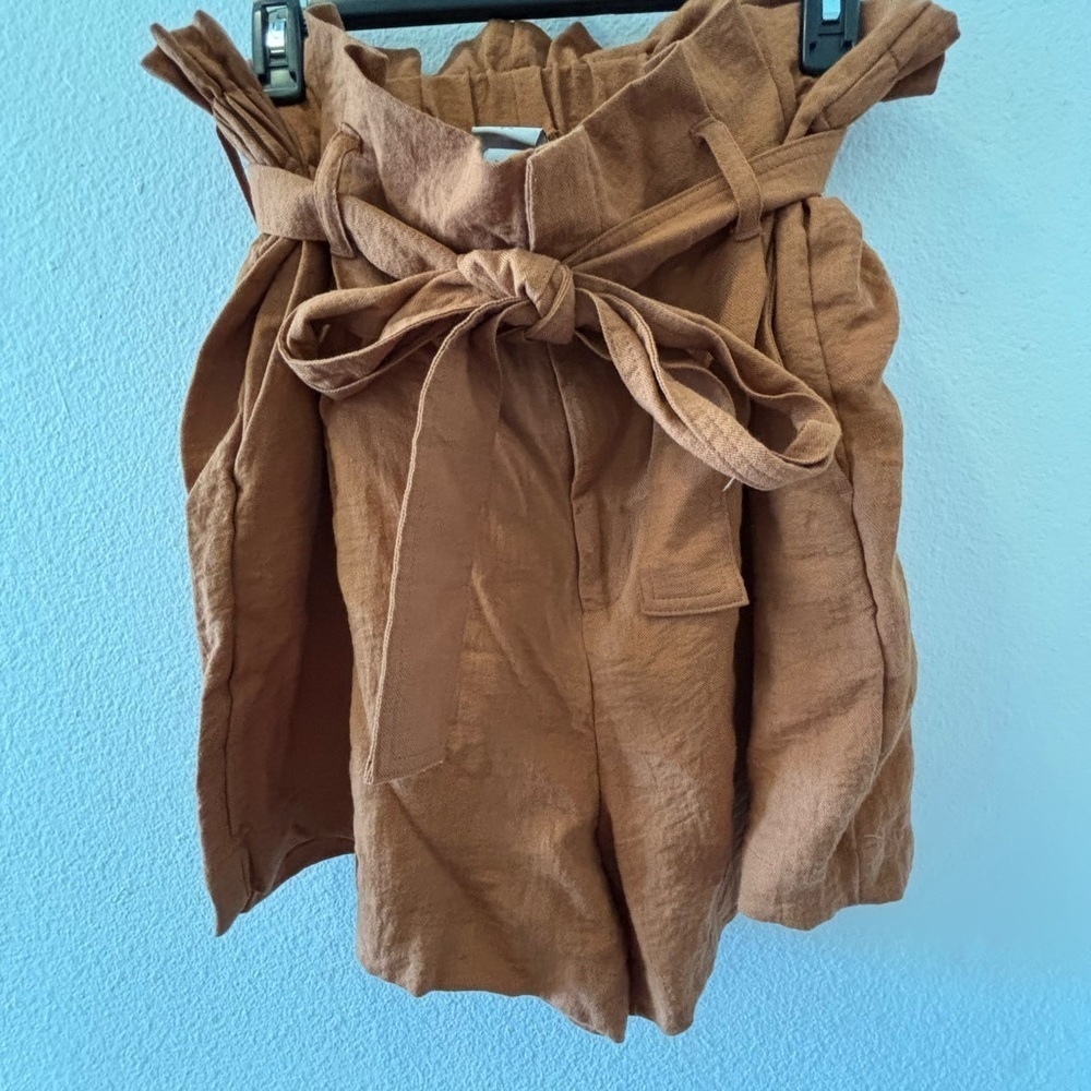 A New Day Burnt Orange Paperbag Waist Shorts